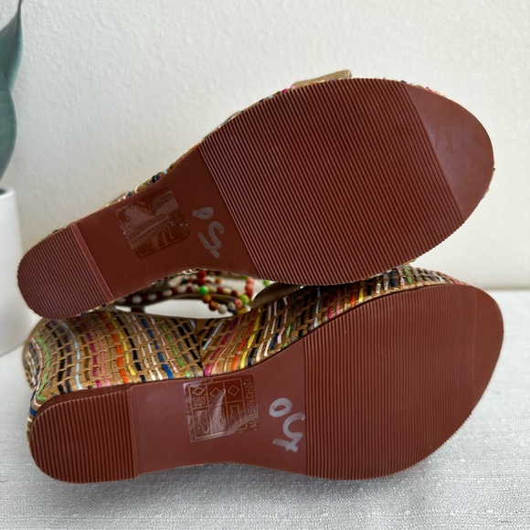 New Getmorebeauty Rainbow Beaded Braided wedge Sandals Woman’s EU36 US5 - Picture 12 of 12